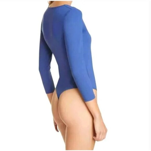 NWT Free People Intimately Free Truth Or Square Long Sleeve Bodysuit Blue Size S - Picture 4 of 8